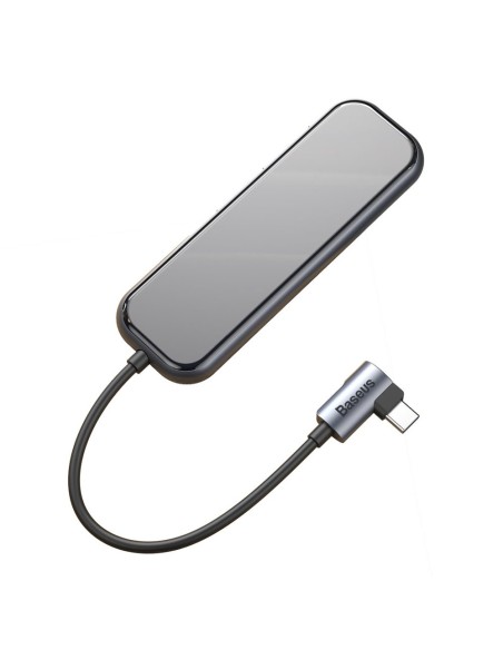 Adapteris HUB USB-C į 4x USB 3.0 USB-C PD, skirtas MacBook PC pilkas Adapteris HUB USB-C į 4x USB 3.0 USB-C PD, skirtas MacBook PC pilkas