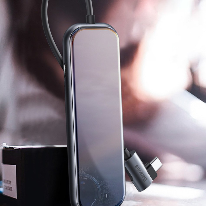 Adapteris HUB USB-C į 4x USB 3.0 USB-C PD, skirtas MacBook PC pilkas