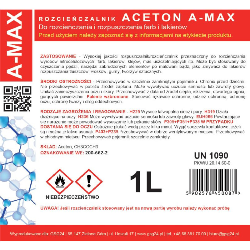 Acetono tirpiklio valiklis A-MAX 1L