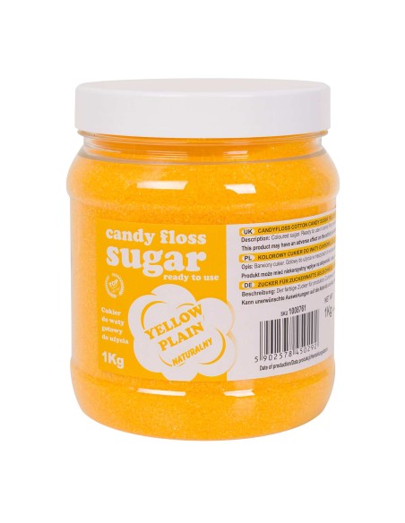 Spalvotas cukrus cukraus vatai geltonas natūralus cukraus vatos skonio 1kg Spalvotas cukrus cukraus vatai geltonas natūralus cukraus vatos skonio 1kg