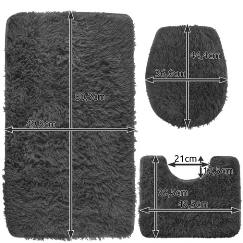 Vonios kilimėlių komplektas – pilkas Ruhhy 24353