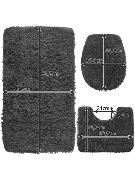 Vonios kilimėlių komplektas – pilkas Ruhhy 24353