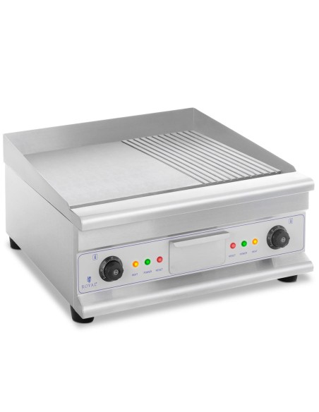 Kepkite ant grotelių dvigubai lygiai grioveliais grioveliais su riebalų stalčiumi 230 V 2x 3200 W