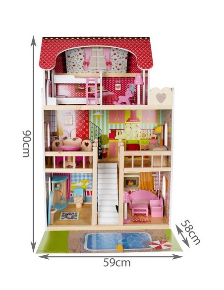 Medinis lėlių namelis – vila su baseinu D11251