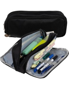 Trigubas sulankstomas pieštukų dėklas - juodas Maaleo 24476