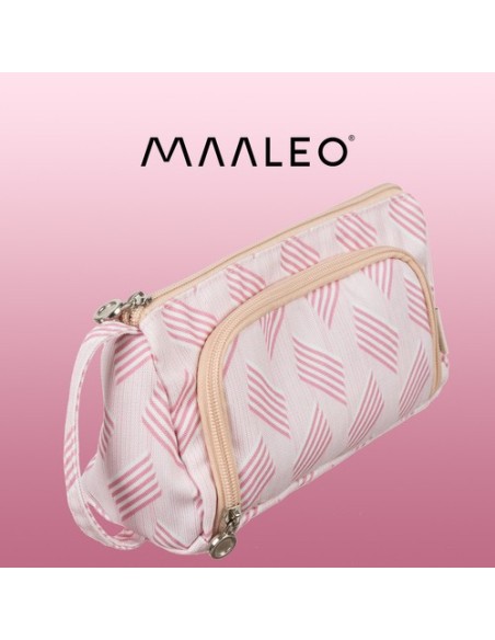 Dviejų skyrių, išplečiamas mokyklinis pieštukų dėklas, dvigubas rožinis krepšys, skirtas vaikams