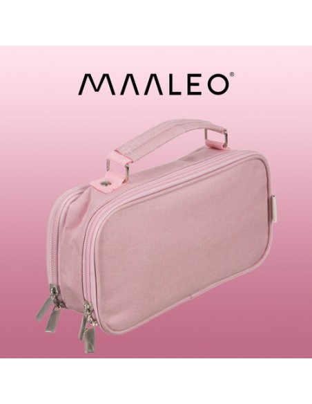 Dvigubas sulankstomas pieštukų dėklas – rožinis Maaleo 24517