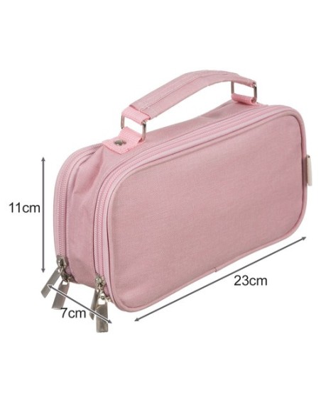 Dvigubas sulankstomas pieštukų dėklas – rožinis Maaleo 24517