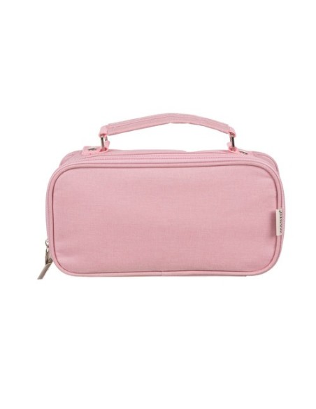 Dvigubas sulankstomas pieštukų dėklas – rožinis Maaleo 24517