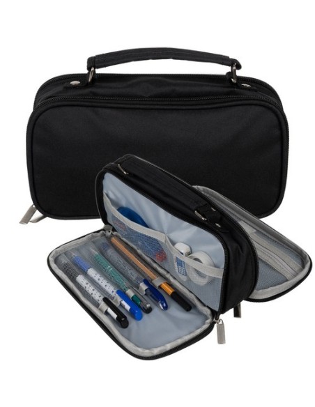 Dvigubas sulankstomas pieštukų dėklas - juodas Maaleo 24516