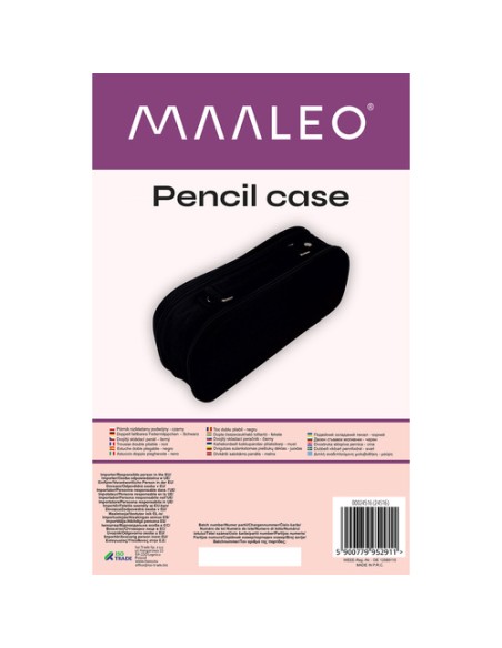 Dvigubas sulankstomas pieštukų dėklas - juodas Maaleo 24516
