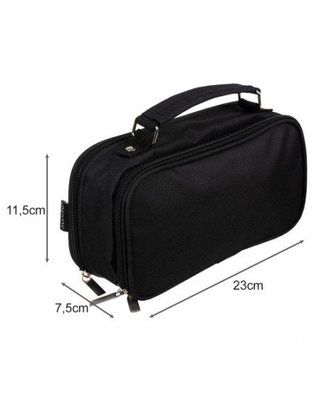 Dvigubas sulankstomas pieštukų dėklas - juodas Maaleo 24516