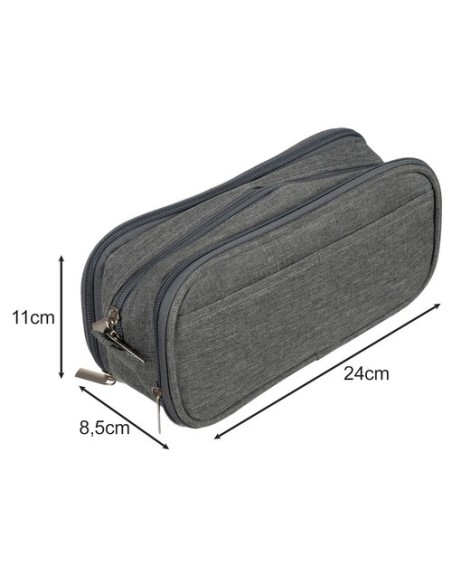 Trigubas sulankstomas pieštukų dėklas – pilkas Maaleo 24512