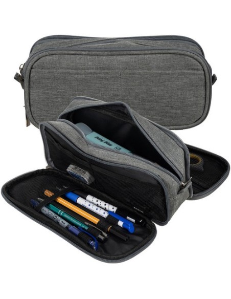 Trigubas sulankstomas pieštukų dėklas – pilkas Maaleo 24512