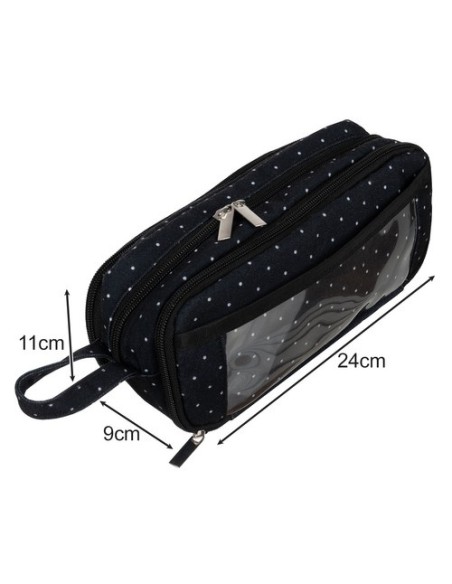 Trigubas sulankstomas pieštukų dėklas - juodas Maaleo 24511