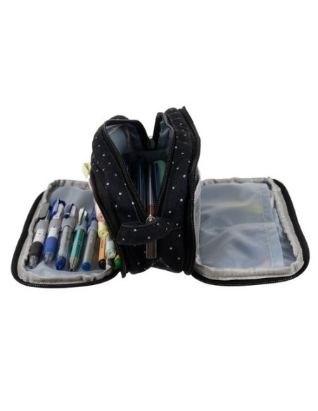 Trigubas sulankstomas pieštukų dėklas - juodas Maaleo 24511