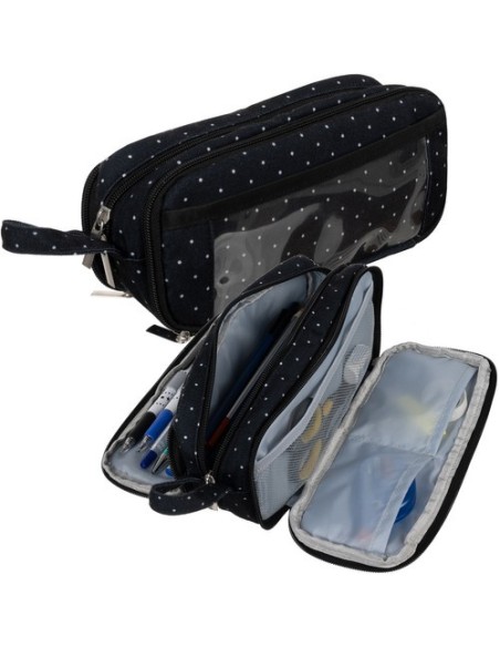 Trigubas sulankstomas pieštukų dėklas - juodas Maaleo 24511