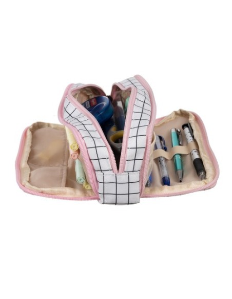 Trigubas sulankstomas pieštukų dėklas – languotas Maaleo24514