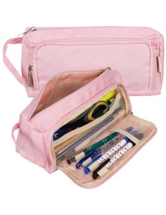 Dvigubas sulankstomas pieštukų dėklas – rožinis Maaleo 24519