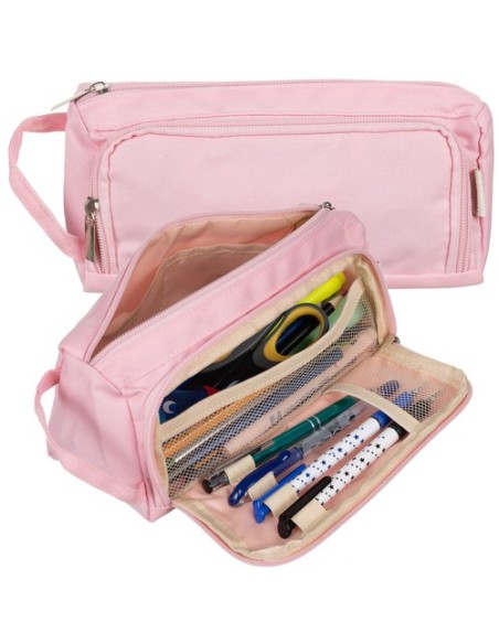 Dvigubas sulankstomas pieštukų dėklas – rožinis Maaleo 24519