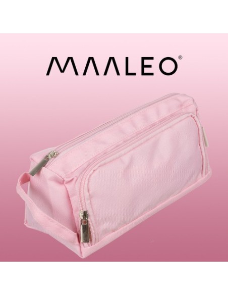 Dvigubas sulankstomas pieštukų dėklas – rožinis Maaleo 24519