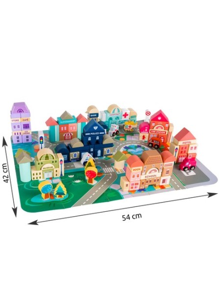 Medinės kaladėlės 115 vnt - miestas 23519