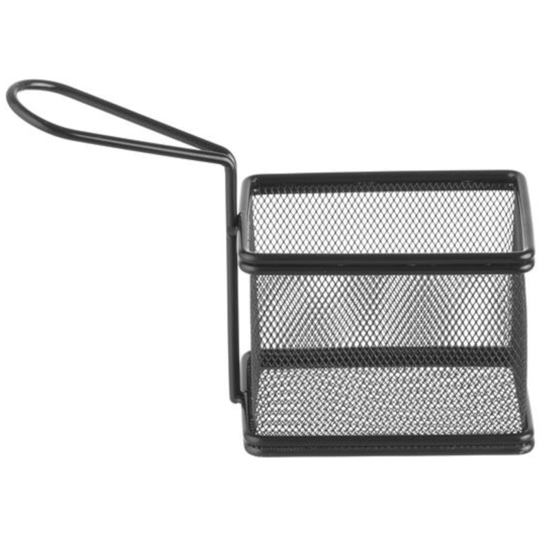 Mini krepšelis keptiems užkandžiams patiekti su rankena 100x80x75 mm - Hendi 425619