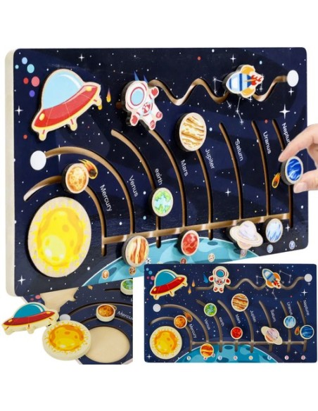Medinė dėlionė - saulės sistema Kruzzel 24763