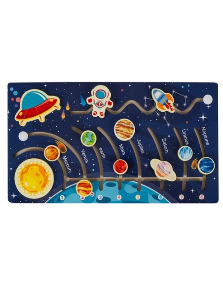 Medinė dėlionė - saulės sistema Kruzzel 24763