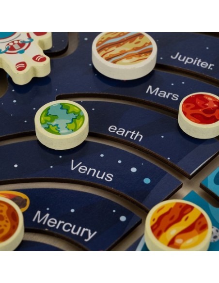 Medinė dėlionė - saulės sistema Kruzzel 24763
