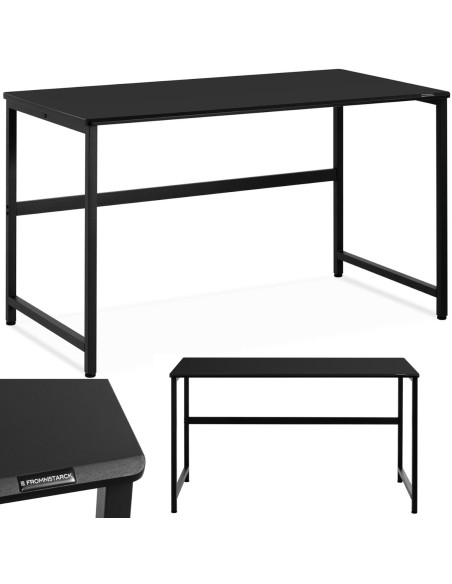 Pramoninis kompiuterio stalas ant metalinio rėmo 120 x 60 cm juodas Pramoninis kompiuterio stalas ant metalinio rėmo 120 x 60 cm juodas