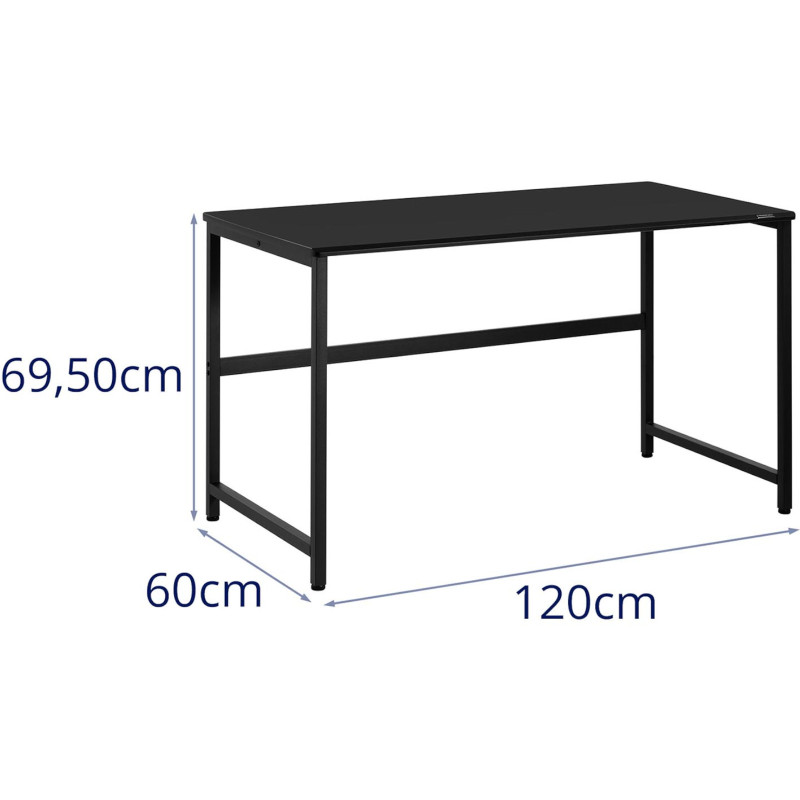 Pramoninis kompiuterio stalas ant metalinio rėmo 120 x 60 cm juodas