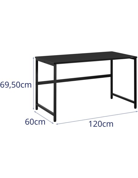 Pramoninis kompiuterio stalas ant metalinio rėmo 120 x 60 cm juodas Pramoninis kompiuterio stalas ant metalinio rėmo 120 x 60 cm juodas