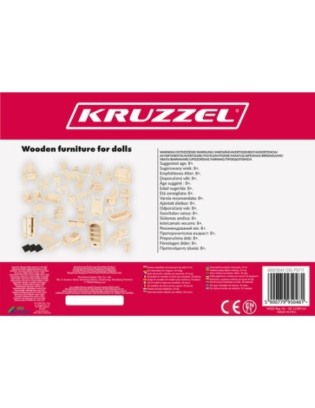 Medinių baldų lėlėms rinkinys, 34 vnt. 23542