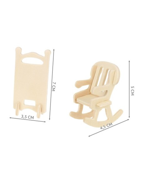 Medinių baldų lėlėms rinkinys, 34 vnt. 23542