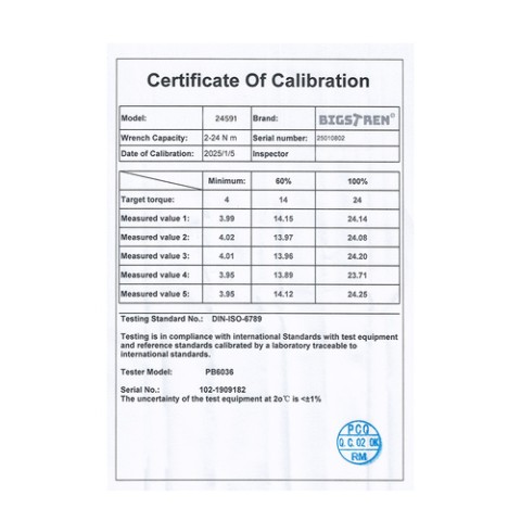 Sukimo momento raktas 1/ 4 2-24 Nm Bigstring 24591