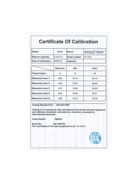 Sukimo momento raktas 1/ 4 2-24 Nm Bigstring 24591