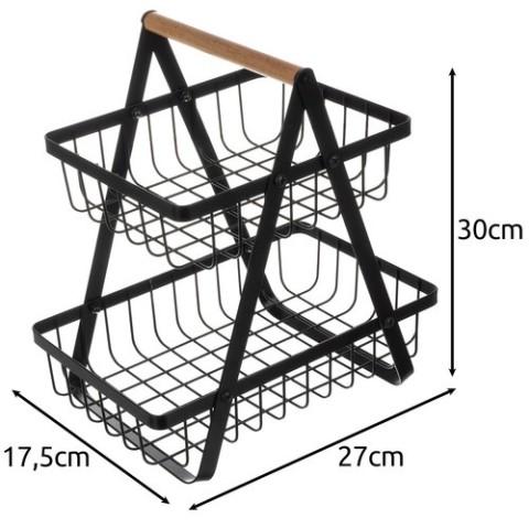 Ruhhy 24265 dviejų pakopų vaisių/ daržovių krepšelis
