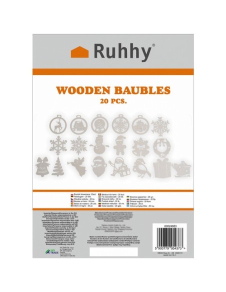 Mediniai baubliai - 20 vnt. Ruhhy