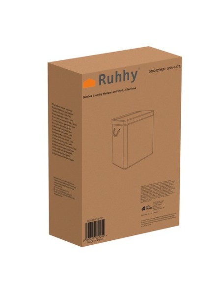 Bambuko skalbinių krepšelis – dviejų kamerų Ruhhy 24269