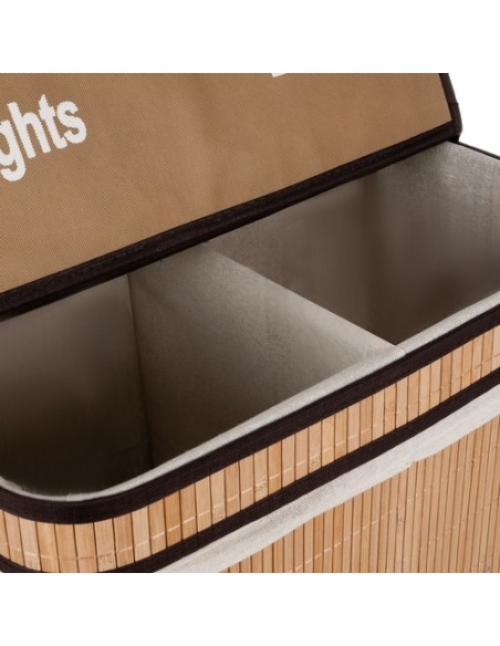 Bambuko skalbinių krepšelis – dviejų kamerų Ruhhy 24269