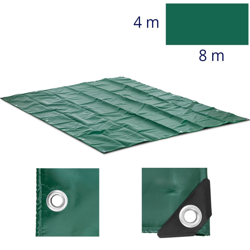 Brezento apsauginė danga su PVC ąselėmis 650 g/m2 800 x 400 cm