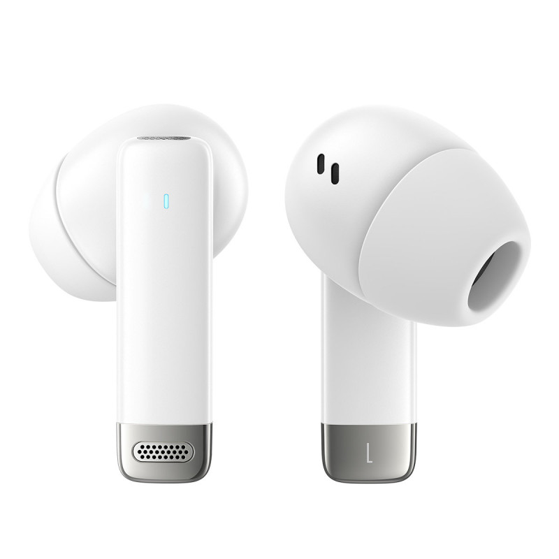 Į ausis įdedamos belaidės ausinės TWS Bluetooth 5.3 baltos