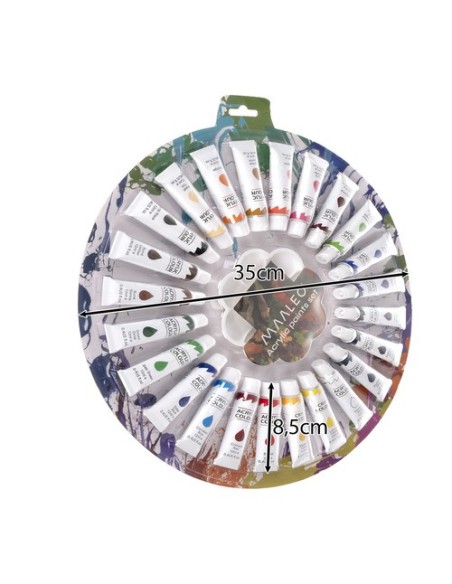 Akriliniai dažai 12ml - rinkinys 24vnt Maaleo 24725