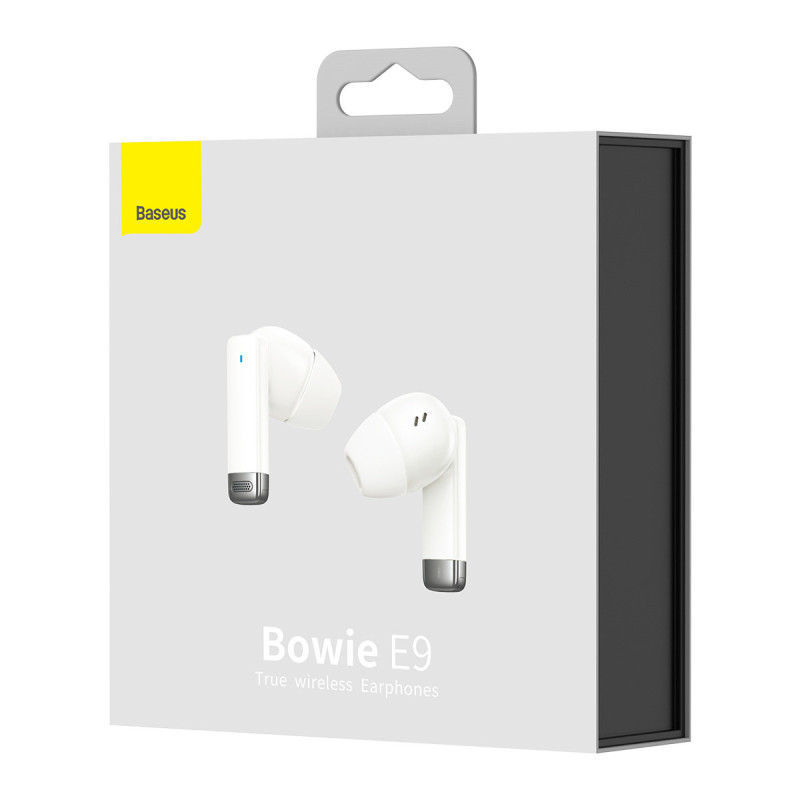Į ausis įdedamos belaidės ausinės TWS Bluetooth 5.3 baltos