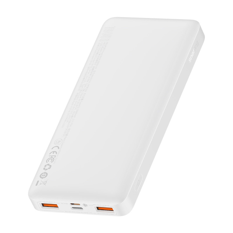 Bipow maitinimo blokas su greito įkrovimo 10000 mAh USB-A microUSB laidu 0,25 m baltas