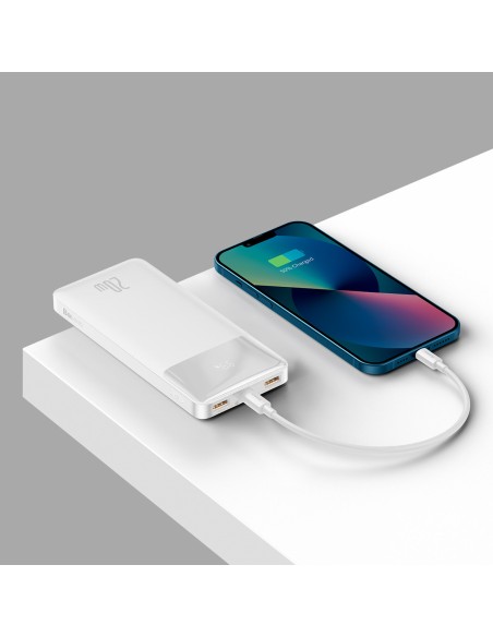Bipow maitinimo blokas su greito įkrovimo 10000 mAh USB-A microUSB laidu 0,25 m baltas Bipow maitinimo blokas su greito įkrovimo 10000 mAh USB-A microUSB laidu 0,25 m baltas