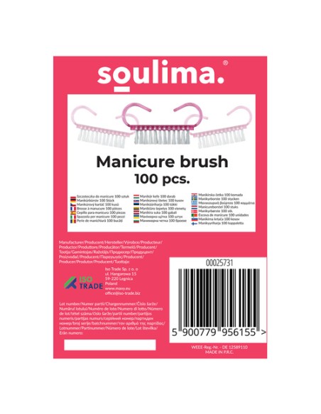 Manikiūro šepetėlis - 100 vnt. Soulima 25731