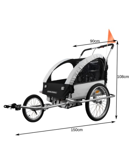 Kruzzel 25372 3in1 pakabos dviračio priekaba