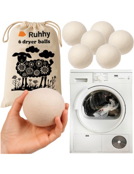 Vilnos džiovyklės kamuoliukai 6 vnt. Ruhhy 25704